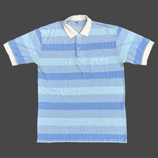 Playboy 1980 80s Vintage Bunny Logo S/S Rare Striped Polo Shirt