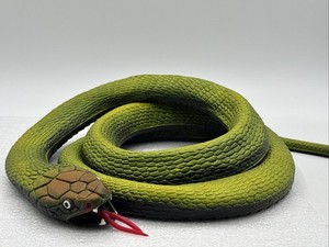 72" Green Rubber Snake Red Head Halloween Prop Large Heavy Vintage *READ*
