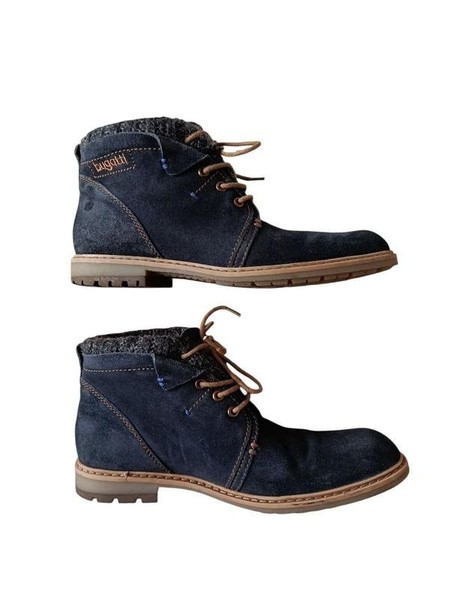 Men Bugatti Boots Navy Leather 43
