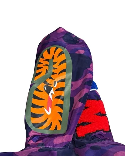 Purple Camo Bape Bathing Ape Hooded Jacket Medium  image 7