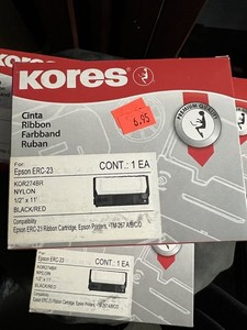 Lot of 3 Kores KOR274BR Black/Red Nylon Ribbon Epson ERC-23 AS-IS