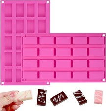 2 pack 20 Cavity Rectangle Silicone Mold I_11.55 x 6.78 x 0.45, as photos