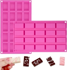 2 pack 20 Cavity Rectangle Silicone Mold I_11.55 x 6.78 x 0.45, as photos