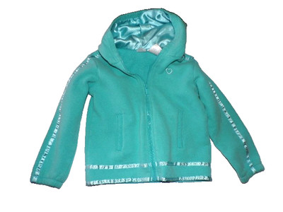 Athletic Works Girls 5T Hoodie Full Zip Hood Sweatshirt W/ Pockets Teal blue MR