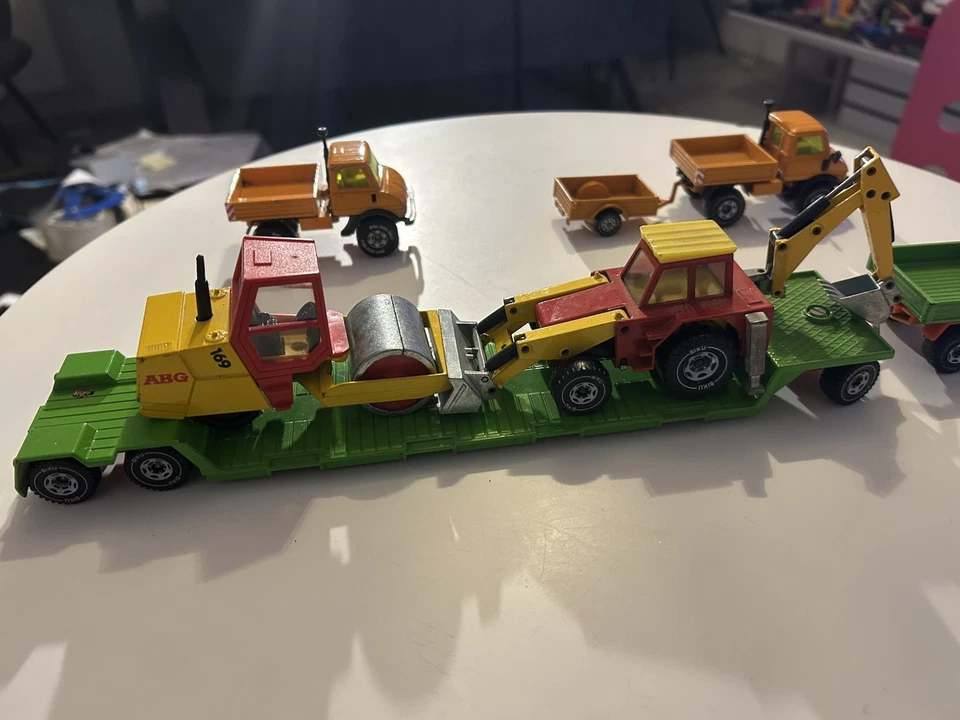 Siku 1/55 Unimog U406 Konvolut Mit Straßen Walze Und Radlader Super Serie  - Bild 4 von 4