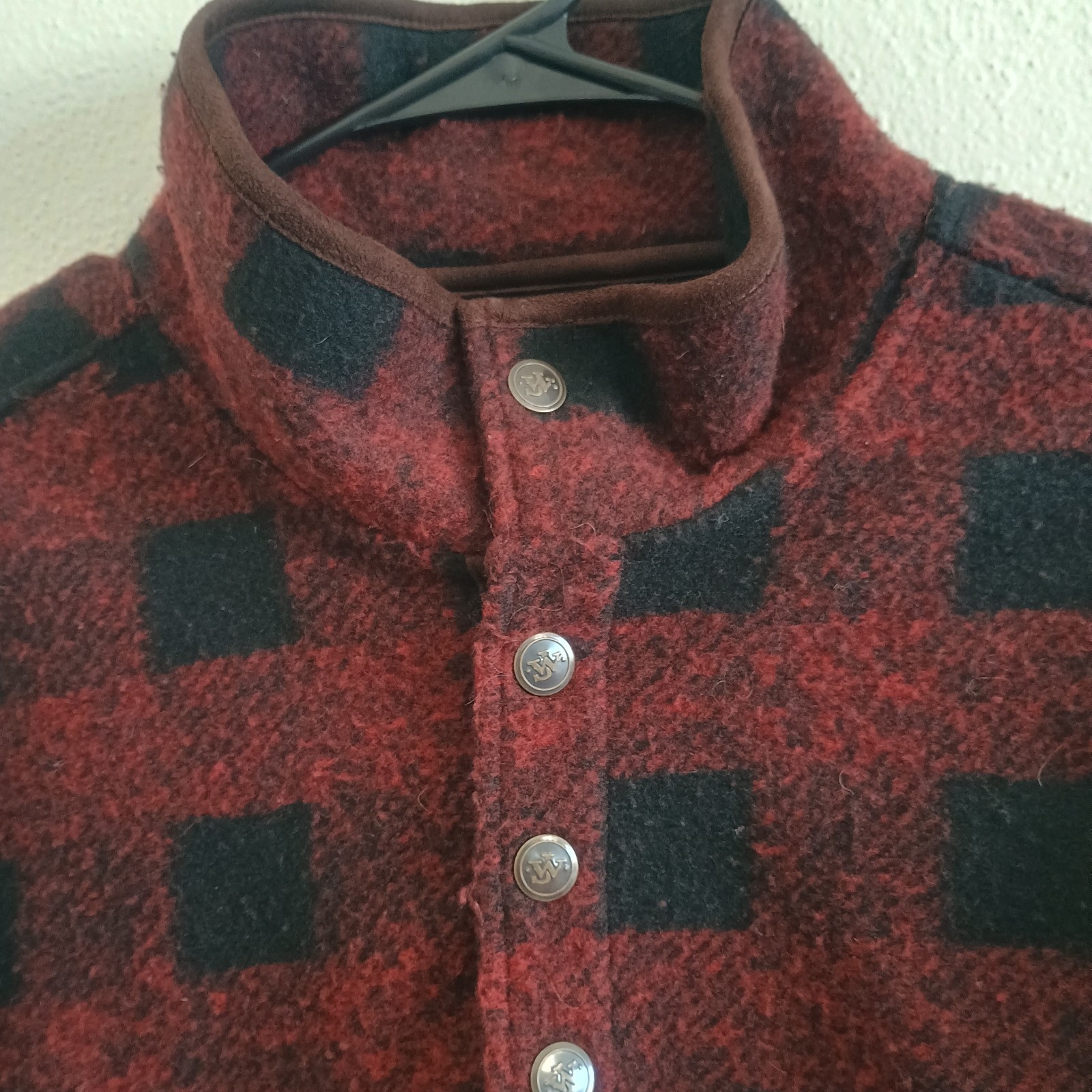 John Wayne Pullover 1/4 Button Flannel Fleece Red… - image 7