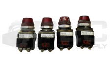 LOT OF 4 ALLEN BRADLEY 800T-P16 /T PILOT LIGHT RED W/ 40171-002-01 COIL 120V