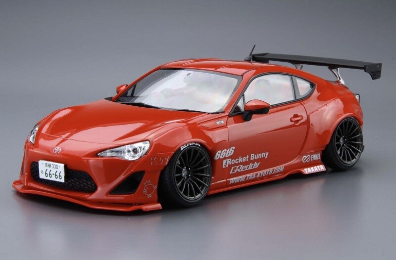 Aoshima 1/24 Model Car Kit Toyota 86 Greddy & Rocket Bunny w/Enkei