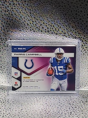 PARRIS CAMPBELL 2019 PANINI ELEMENTS ROOKIE NEON SIGNS AUTO RC #D /125 SP - Picture 3 of 3