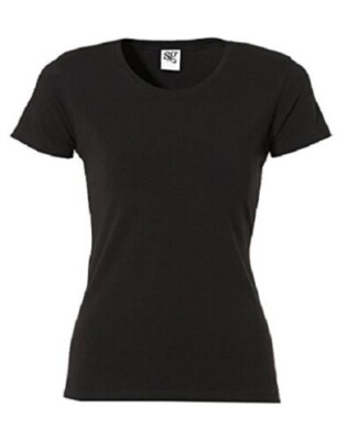 T-shirt Classica Donna In Cotone, Nero, Taglia S - Morbida E Confortevole - 6