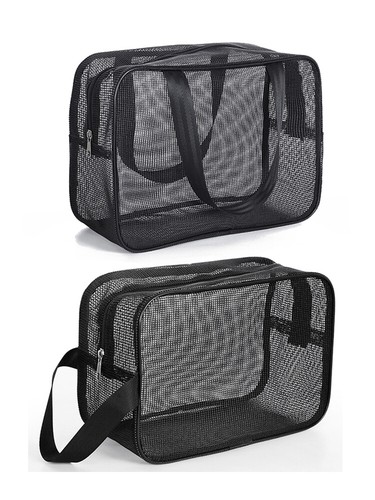 Cosmetic Pouch Mesh Makeup Bag Travel Storage Organizer Case Zipper Pouches# - Picture 19 of 22