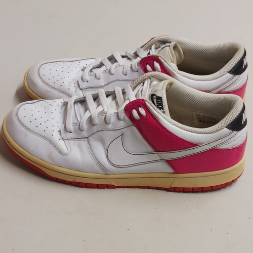 SNEAKER NIKE 2008 SB DUNK LOW 311730 115 BIANCHE/ROSA VIVA TAGLIA 12 VINTAGE - Foto 3 di 7