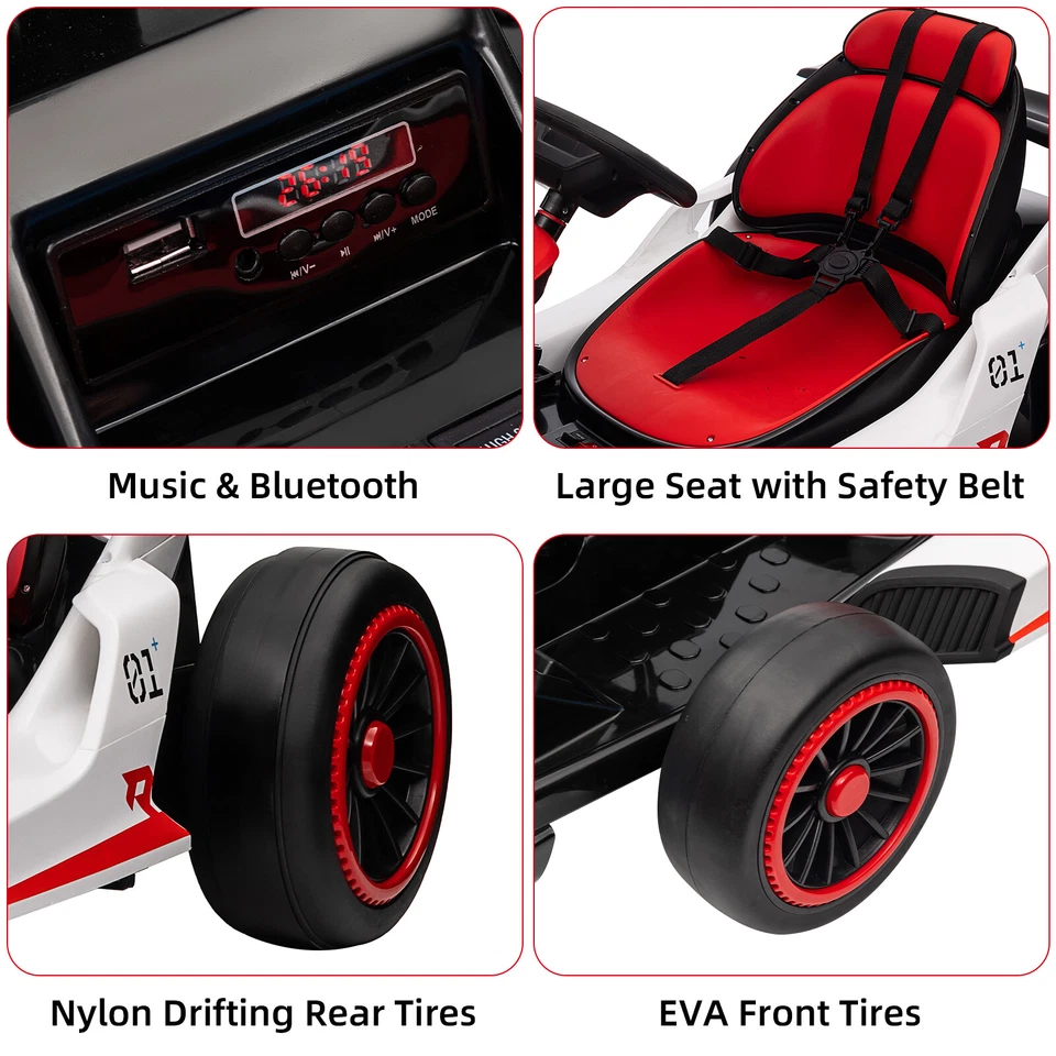 Go Kart 24V para niños de 6 a 12 años, 2 velocidades disponibles, deriva, música, carga 110 lb Foto 3 de 4