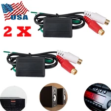 2PCS Speaker to Gold Female RCA High to Low Line Output Converter for Car Audio