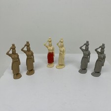 Lot Of 6 Marx vtg 1960's Ben Hur Figures Cream Gray and Tan Woman W/ Urn On Head