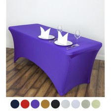 6 ft Rectangular 72x30" Spandex Fitted Party Wedding Catering Home Tablecloths