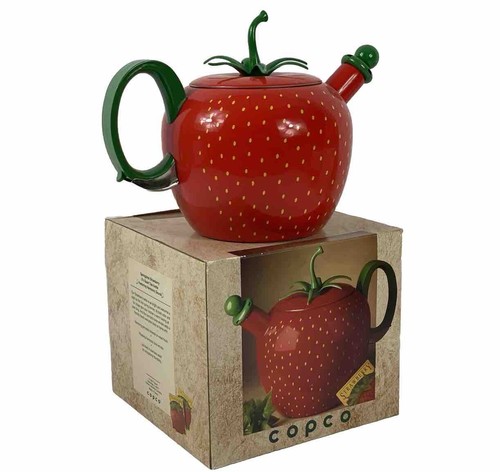 Copco Strawberry Enamel Metal Harmony Whistling Tea Kettle Pot 2.5 Qt 1994 NEWOB - Picture 15 of 24