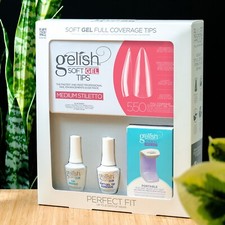 Gelish Soft Gel Pro Kit 550 Nail Tips With Lamp  PICK YOUR STYLE 