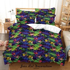 3D Bird Leaves Pattern Colorful Quilt Cover Set Duvet Cover Bedding Pillowcases