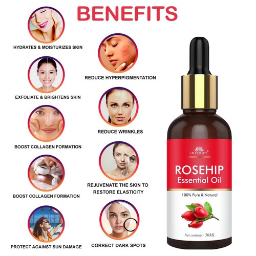 INTIMIFY Rosehip Oil For Face | Face Oil For Glowing Skin and Hair Growth | 30ml - Picture 7 of 7