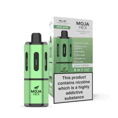 Moja Hex Pod Vape Pen 6 In 1 Pre Filled Rechargeable Starter Kit Green  Edition