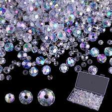 Crystal Glass Beads for Jewelry Making 500 Pcs Assorted Crystal Beads Bulk Mixed