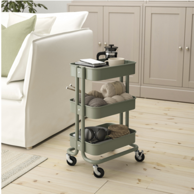 IKEA RASKOG Trolley Grey-Green, 28x38x61 cm 11 1/32