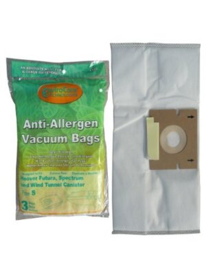 3 Hoover HEPA Windtunnel Allergy Vacuum Type S Bags, Futura, Spectrum, Power Max