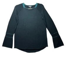 Smartwool Bell Sleeve Womens Sweater Everglade Heather Size XS Merino Wool Blend