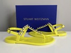 $250 NEW STUART WEITZMAN Yellow Jelly White Pearl Crystal Flat Sandals Shoes 6 — photo 1