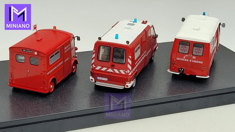 COFFRET 3 VEHICULES SECOURS ASPHYSIES ET BLESSES POMPIERS IXO HACHETTE 1/43ème - Photo 4/4