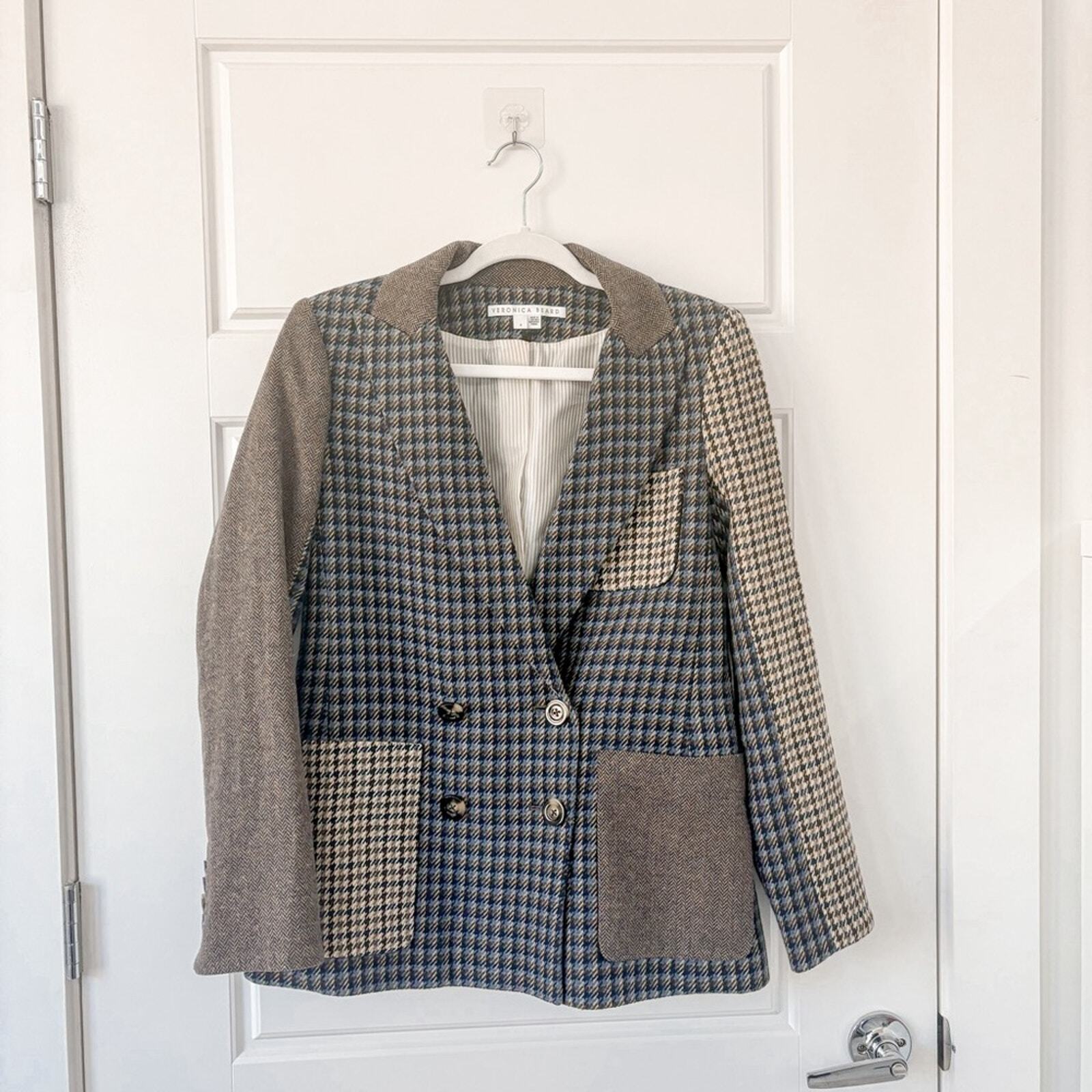 Veronica Beard Faustine Dickey Blazer Houndstooth - image 4