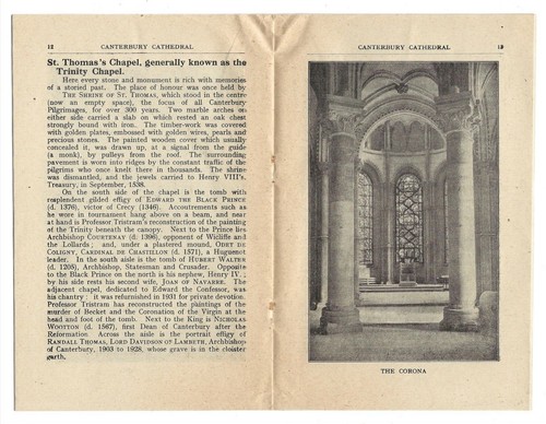 Canterbury Cathedral & St. Martin’s Church-1940s Visitor Booklets & Postcard-UK - Picture 6 of 11