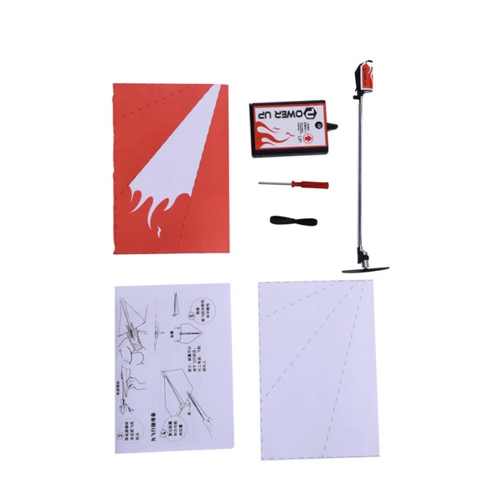 Airplane Rc Folding Paper Model DIY Motor Power Red Rc Plane Power Kids Boy Toy - Image 3 of 3