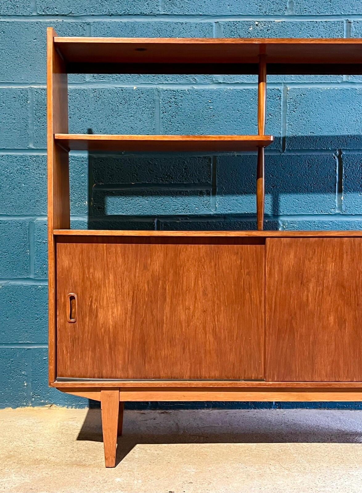 Vintage Mid 20th Century Danish Teak Wood Room Divider Bookcase Display