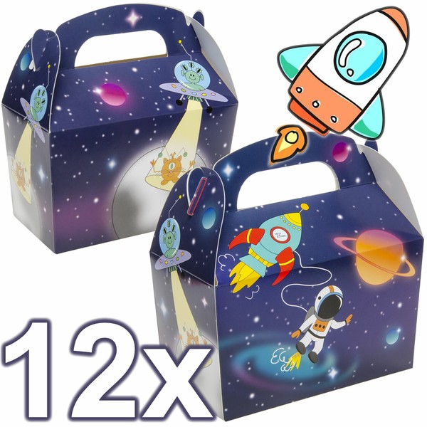 12 Geschenkboxen Weltraum - PartytüTen Rakete Kindergeburtstag Kinder Geburtstag-image