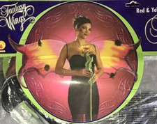 Large Fantasy Phoenix Wings Red, Yellow  Black Costume Accessory Halloween