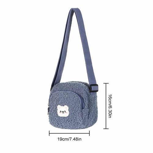 New Cute Women Plush Messenger Bag Mobile Phone Bag Shoulder Bags Bear - Picture 3 of 16