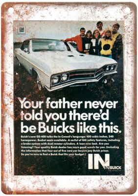 Vintage 1967 Buick GS-400 Auto Ad Reproduction Metal Sign A10921