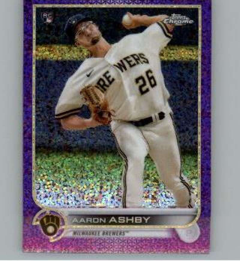 2022 Topps Chrome Purple Speckle Refractor #80 Aaron Ashby RC 124/299 Brewers