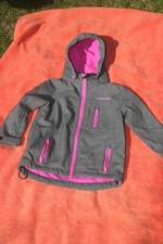 NANOK Wind & Wetterjacke Softshell Gr. 4 ~Gr. 110 grau pink Kapuze