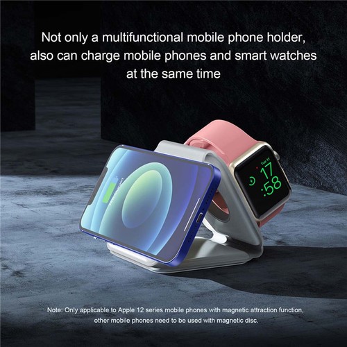 3 in1 Magnetic Wireless Charger Stand Sensitive For Apple Watches iPhone 14 Max - Picture 11 of 19