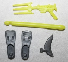 Original 1992 GI Joe EELS v.2 Fins Harpoon Gun Missile & Shark Tail Fin