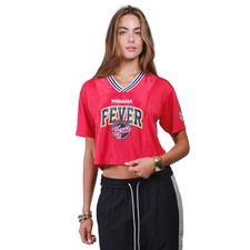Ultra Game WNBA Official Womens Super Soft Mesh Crop Top T-Shirt, Indiana Fever,