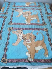 Vintage Disney Lion King Twin Comforter Reversible Blue Simba Nala Pumbaa 90s