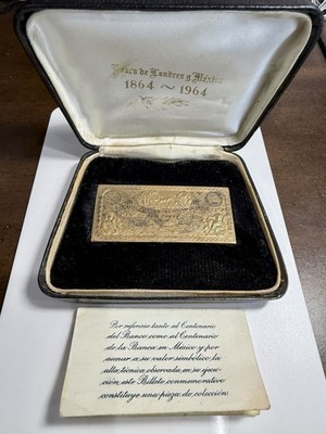 1964 Mexico Banco De Londres Y Mexico Bronze Medal Bar.  Grove B-65b COA-RARE!