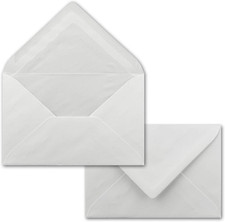 50x Briefumschl&auml;ge, wei&szlig; mit Seidenfutter DIN C6-11,2 x 16 cm - mit Nassklebung,
