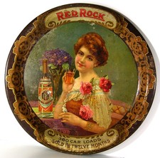 ca1905 RED ROCK GINGER ALE TIN LITHO ADVERTISING TRAY - SODA FOUNTAIN TRAY