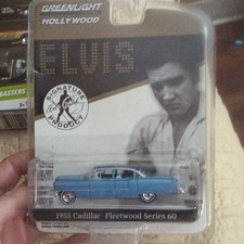 GreenLight Elvis 1955 Cadillac Fleetwood Series 60 1:64 Diecast Blue LE