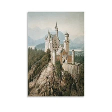  Adolf Hitler's Neuschwanstein Castle Canvas Art Wall Painting Poster Print